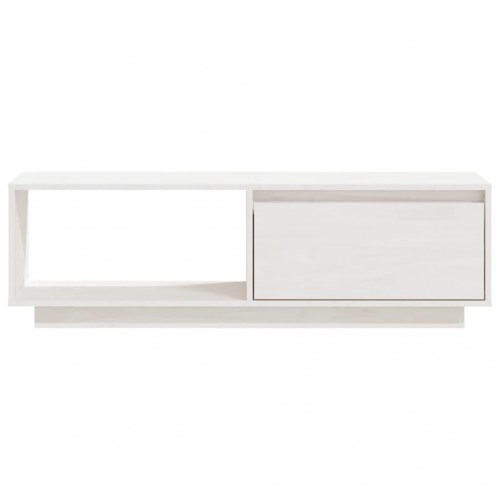 Tv-bord 110x30x33,5 cm massivt fyrretræ hvid