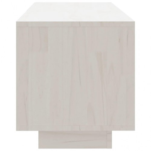 Tv-bord 110x30x33,5 cm massivt fyrretræ hvid