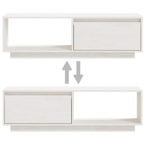 Tv-bord 110x30x33,5 cm massivt fyrretræ hvid