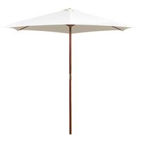 Parasol 270 x 270 cm træstang cremehvid