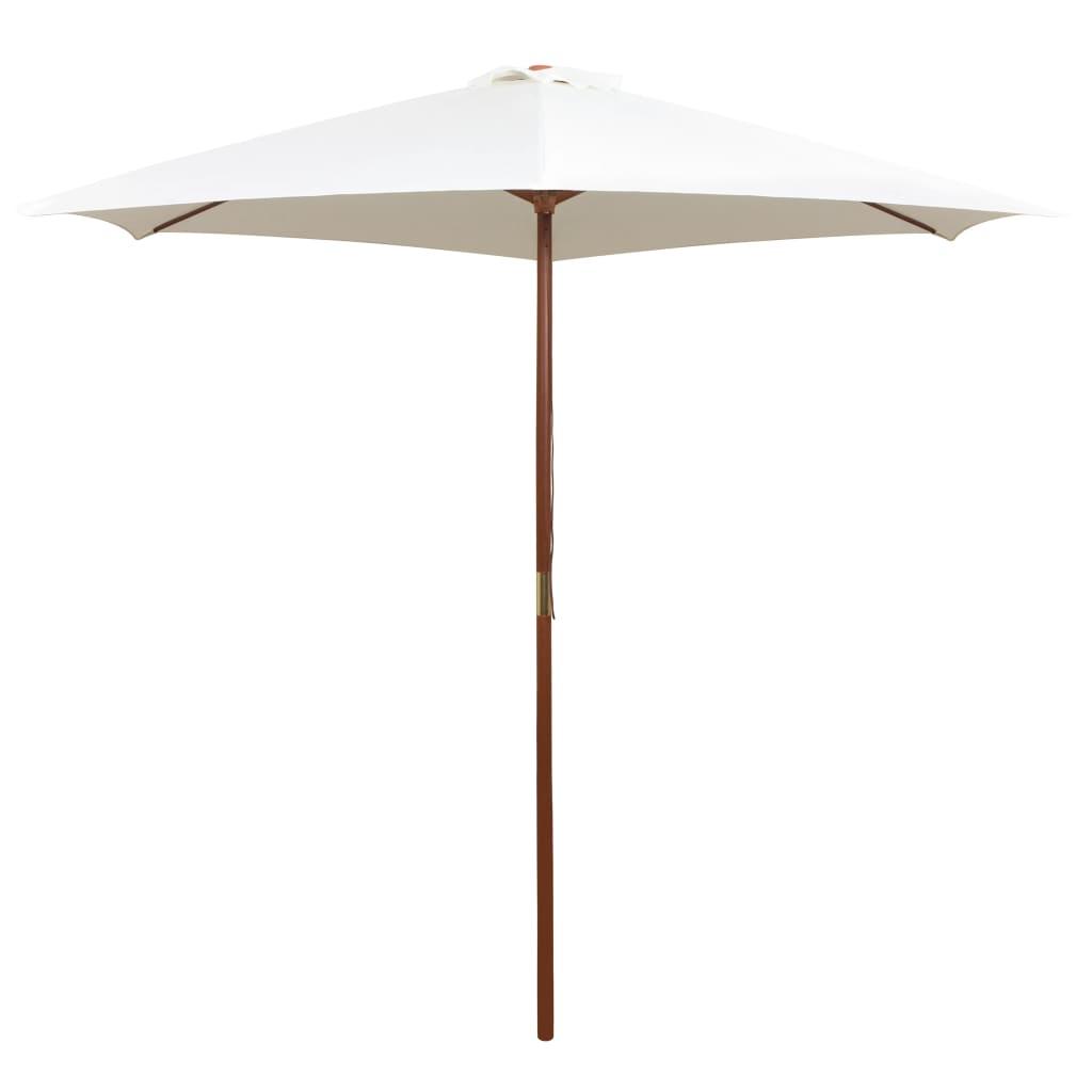 Parasol 270 x 270 cm træstang cremehvid