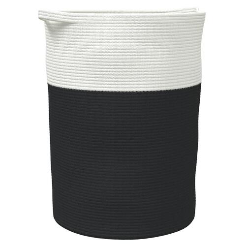 Opbevaringskurv Ø49x65 cm bomuld sort og hvid