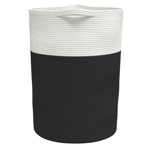 Opbevaringskurv Ø49x65 cm bomuld sort og hvid