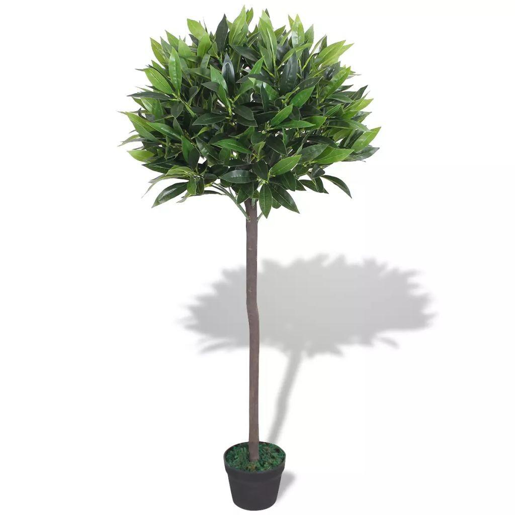 Kunstigt laurbærtræ med potte 125 cm grøn