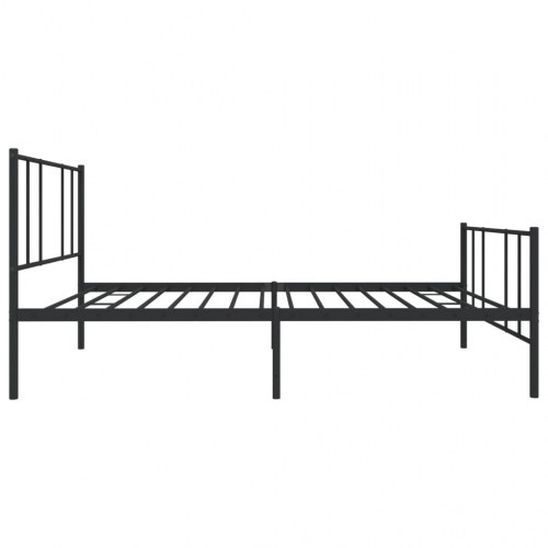 Sengeramme i metal med sengegavl og fodgærde 107x203 cm - sort