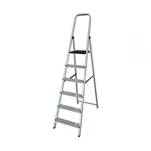 EDM Product sammenfoldelig trappestige i aluminium - 6 trin (48 × 10,5 × 193 cm)