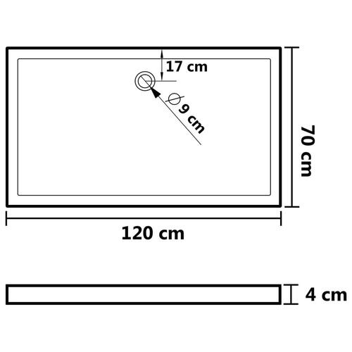 Brusekar 70x120 cm ABS rektangulært sort