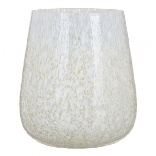 Lyseholder Krystal Hvid 13 x 13 x 15 cm