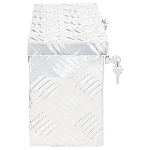 Opbevaringskasse 50x15x20,5 cm aluminium sølvfarvet