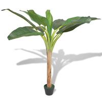 Kunstig bananplante med potte 150 cm grøn