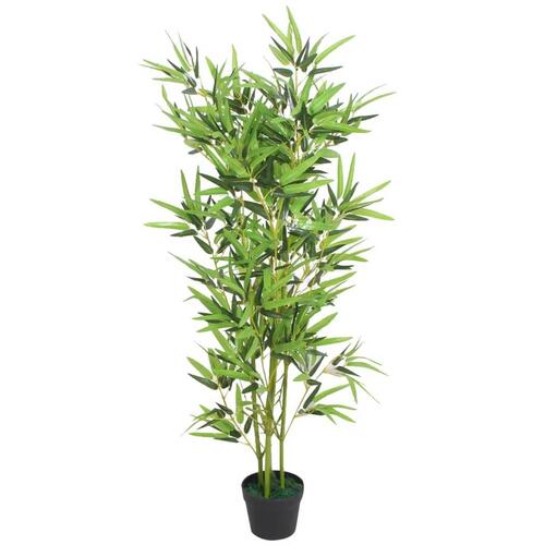 Kunstig bambusplante med potte 120 cm grøn