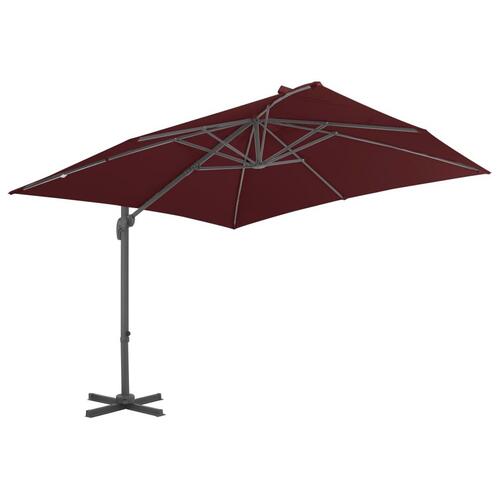 Hængeparasol 400x300 cm aluminiumsstang bordeauxrød