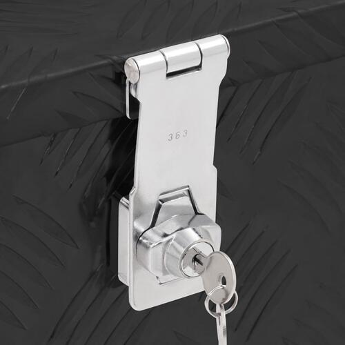 Opbevaringskasse 50x15x20,5 cm aluminium sort