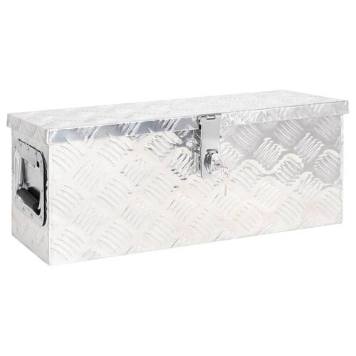 Opbevaringskasse 60x23,5x23 cm aluminium sølvfarvet