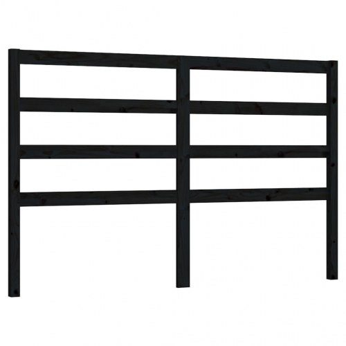 Sengegærde i massivt fyrretræ 166 x 4 x 100 cm - sort
