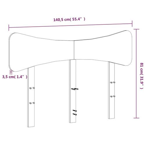 Sengegavl 135 cm massivt fyrretræ hvid