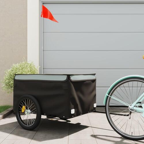 Cykelanhænger 45 kg jern sort og grå