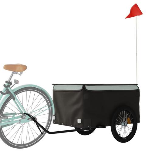 Cykelanhænger 45 kg jern sort og grå