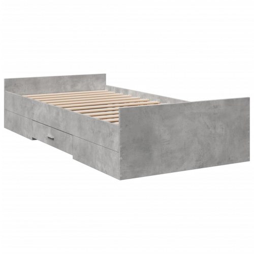Sengeramme med skuffe 75 x 190 cm - betongrå