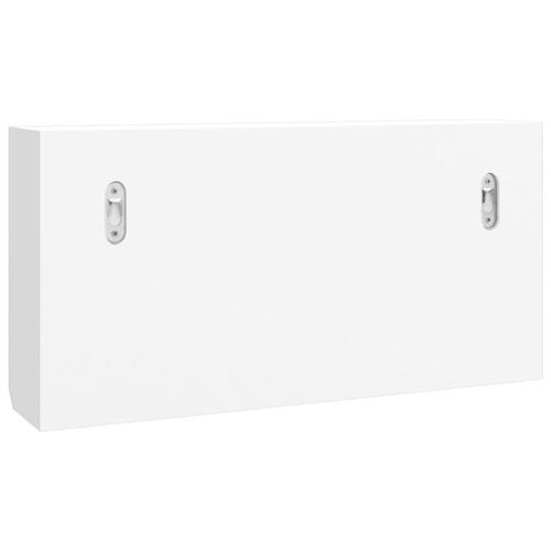 Nøgleskab 40x8,5x20 cm konstrueret træ og stål hvid