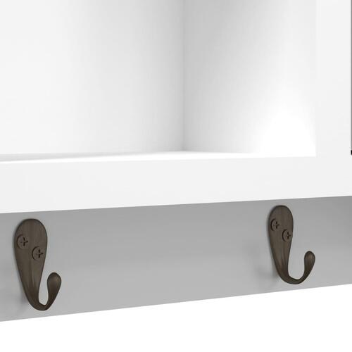 Nøgleskab 40x8,5x20 cm konstrueret træ og stål hvid