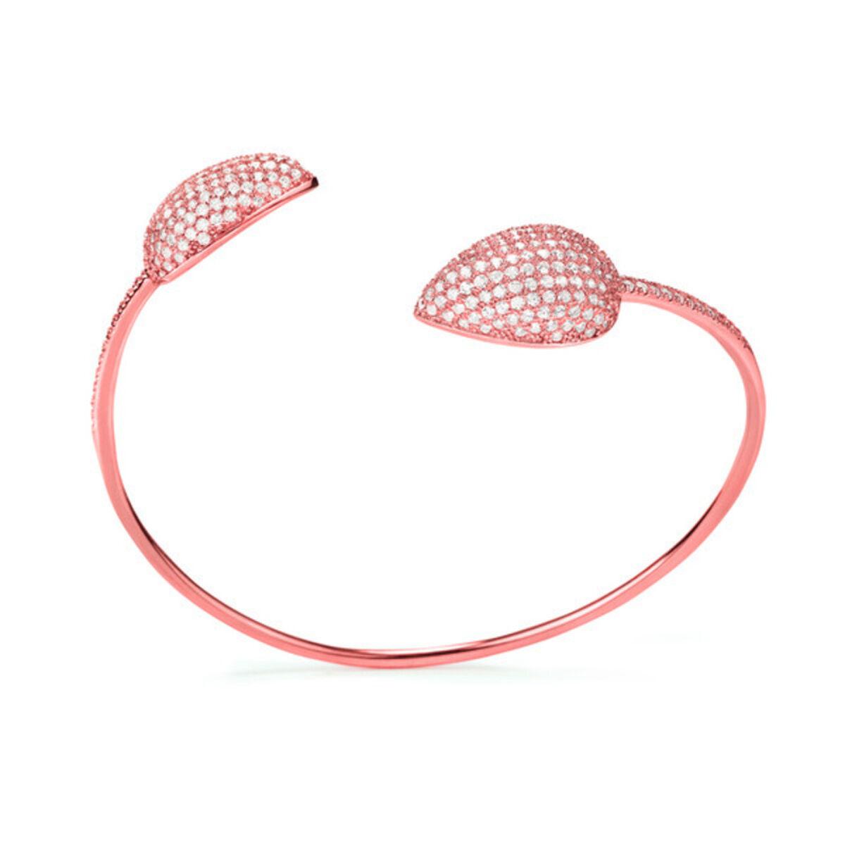 Armbånd - pink stål, 17 cm