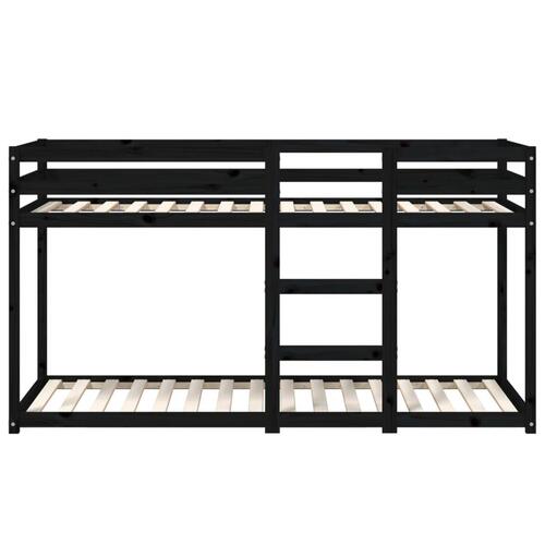 Køjeseng 90x200 cm massivt fyrretræ sort