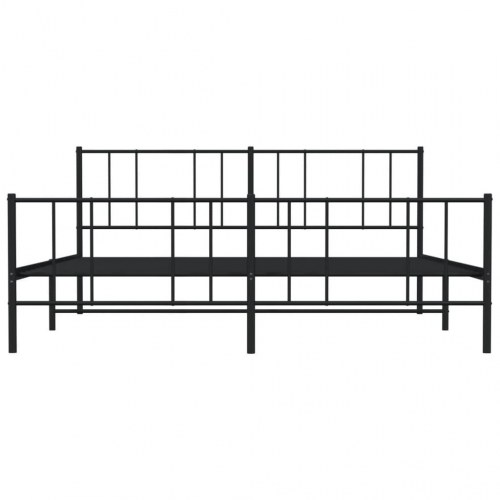Sengeramme med sengegavl og fodgærde 193 x 203 cm - sort