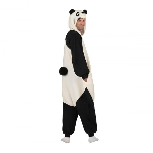 Panda kostume til voksne - jumpsuit med hale (XS/S/M)