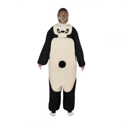 Panda kostume til voksne - jumpsuit med hale (XS/S/M)