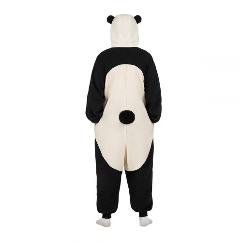 Panda kostume til voksne - jumpsuit med hale (XS/S/M)