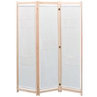 3-panels rumdeler 120 x 170 x 4 cm stof cremefarvet