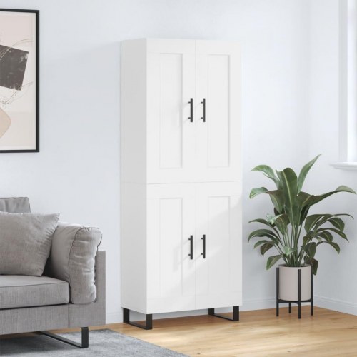 Højskab 69,5x34x180 cm i konstrueret træ - hvid