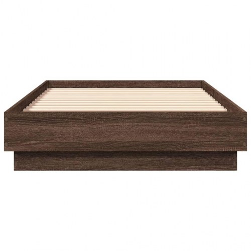 Sengeramme 90 x 190 cm i brun eg