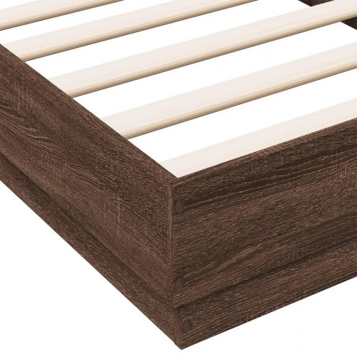Sengeramme 90 x 190 cm i brun eg