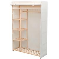 Garderobe stof og fyrretræ 110 x 40 x 170 cm