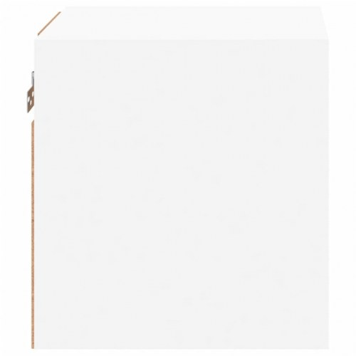 Væghængt tv-bord med LED-lys 30 × 28,5 × 30 cm - hvid