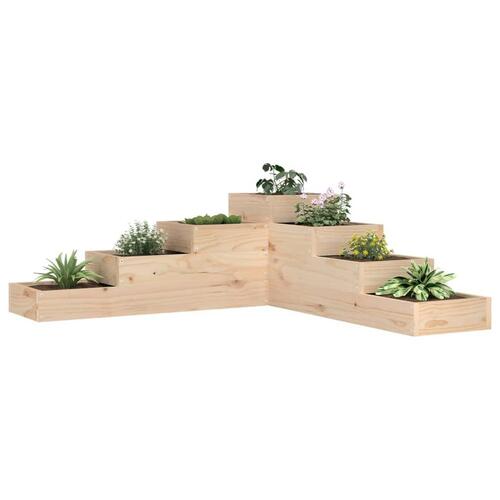 Plantekasse 4 niveauer 106x104,5x36 cm massivt fyrretræ