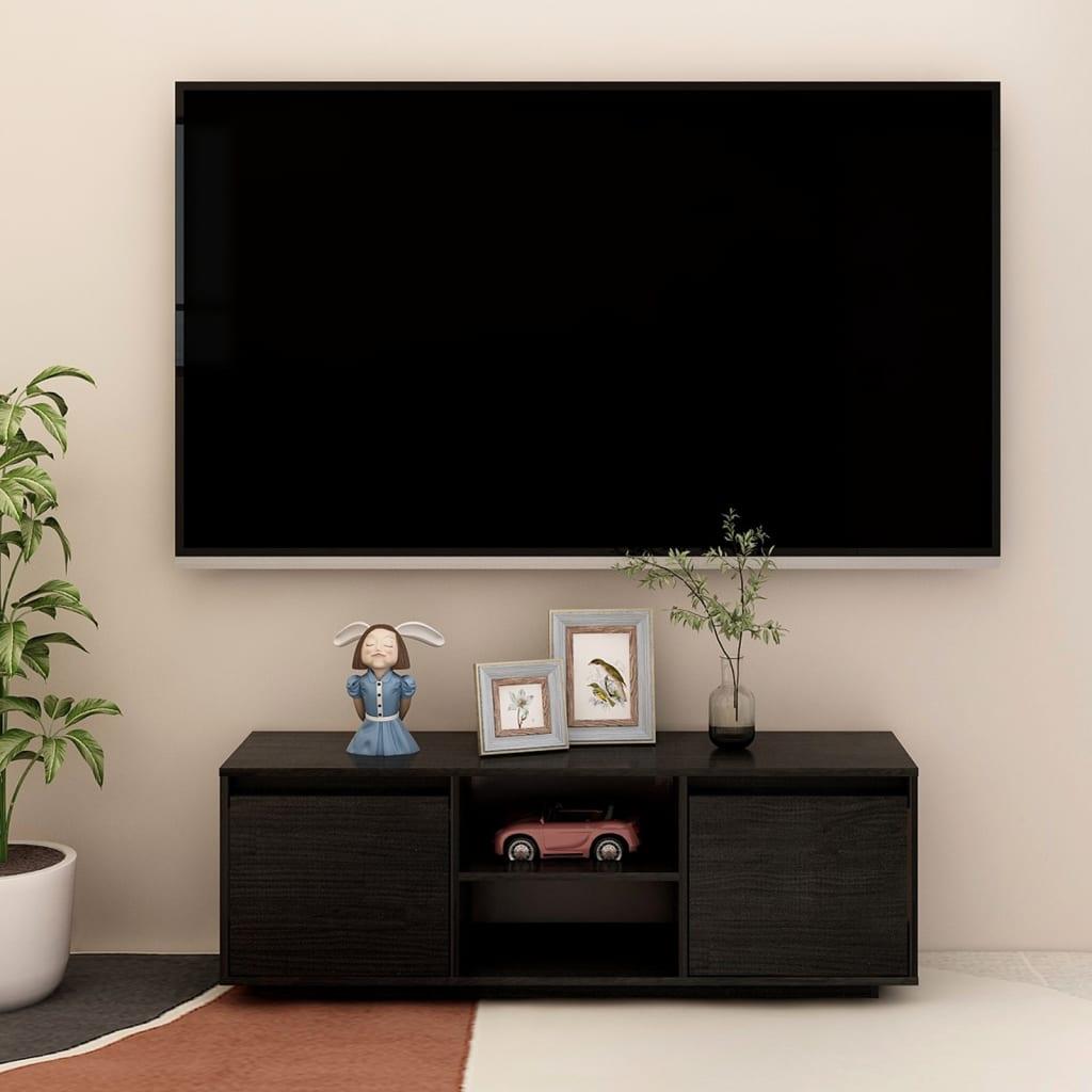 Skab 110x30x40 Massivt Fyrretræ Sort