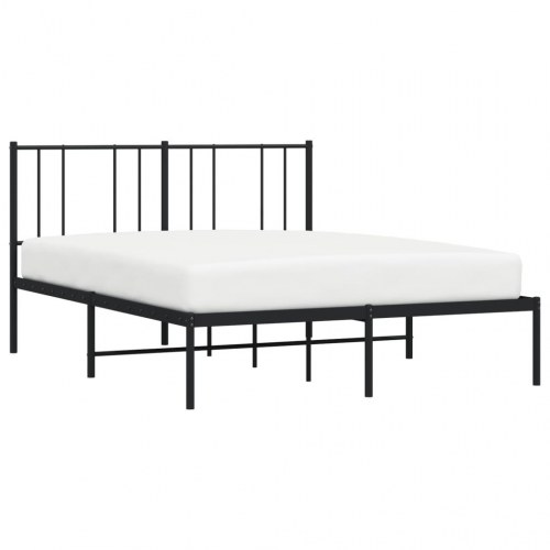 Sengeramme med sengegavl 120x200 cm - metal, sort