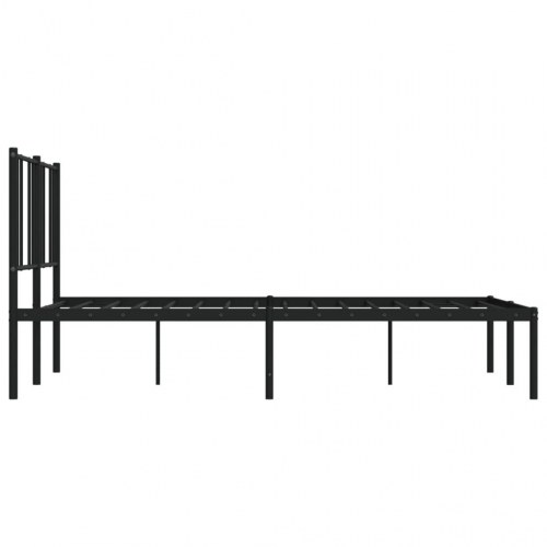 Sengeramme med sengegavl 120x200 cm - metal, sort