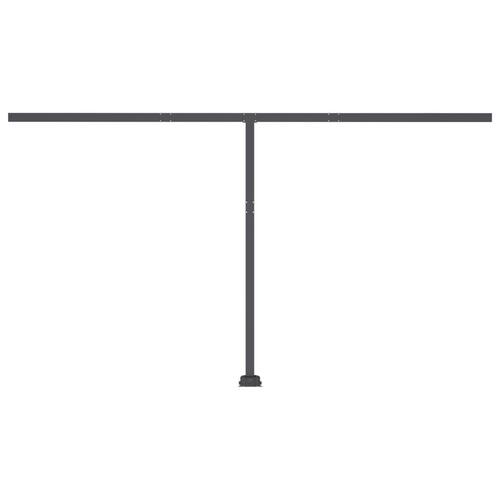Markise m. LED-lys 450x350 cm manuel betjening orange og brun