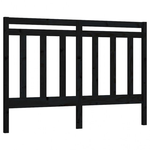 Sengegavl 146×4×100 cm i massivt fyrretræ - sort