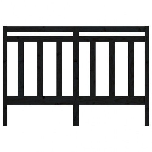 Sengegavl 146×4×100 cm i massivt fyrretræ - sort