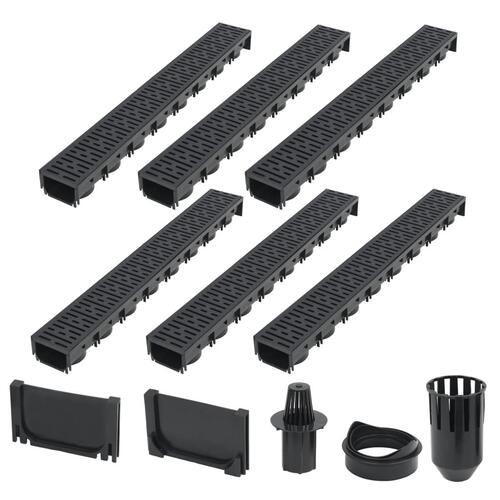 Afvandingskanaler 6 stk. plastik 6 m