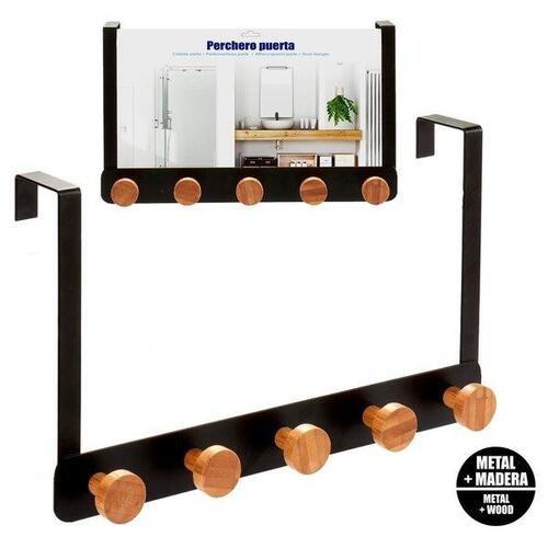 Knagerække til dør Bambus (8,5 x 20 x 33,2 cm)