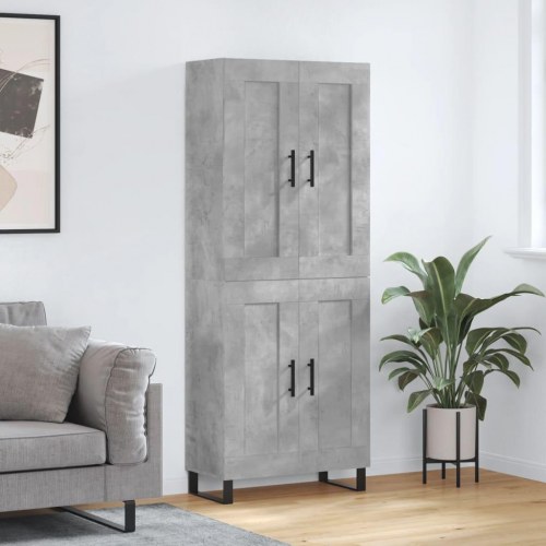 Højskab 69,5x34x180 cm konstrueret træ betongrå