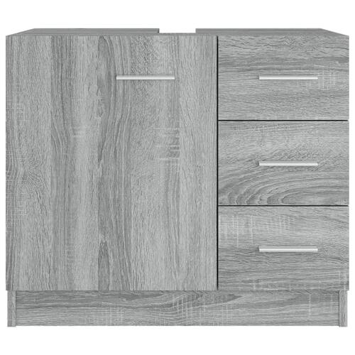 Badeværelsesskab 63x30x54 cm konstrueret træ grå sonoma-eg