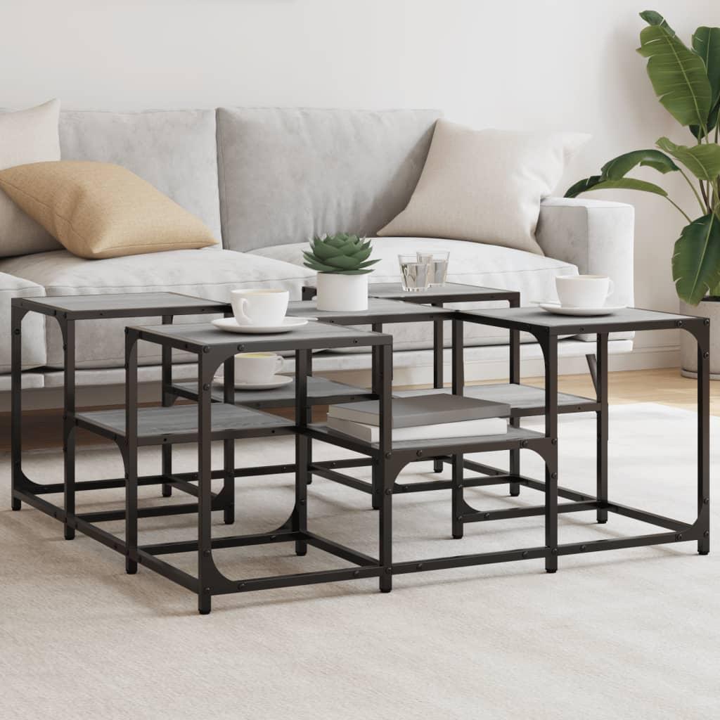 Sofabord 91x91x40 Cm Konstrueret Træ Grå Sonoma Eg