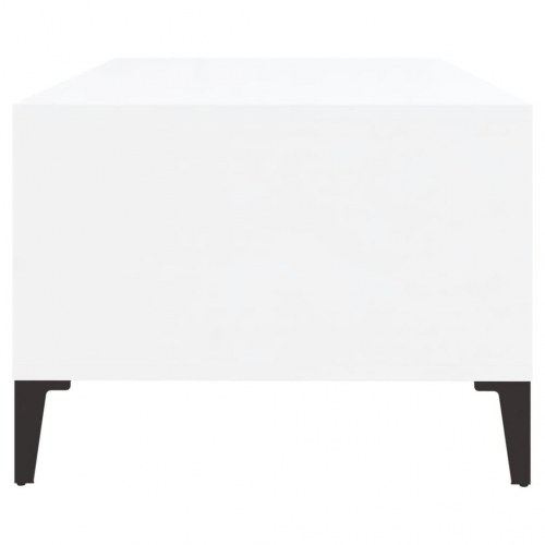 Sofabord 90x50x36,5 cm konstrueret træ hvid højglans